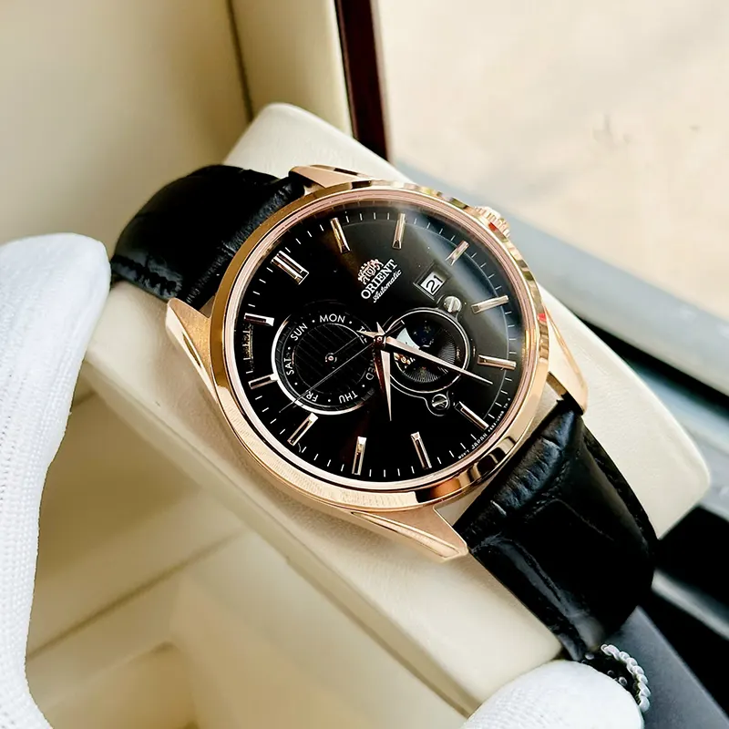 Orient Contemporary Sun and Moon Black Dial Men's Watch- RA-AK0309B